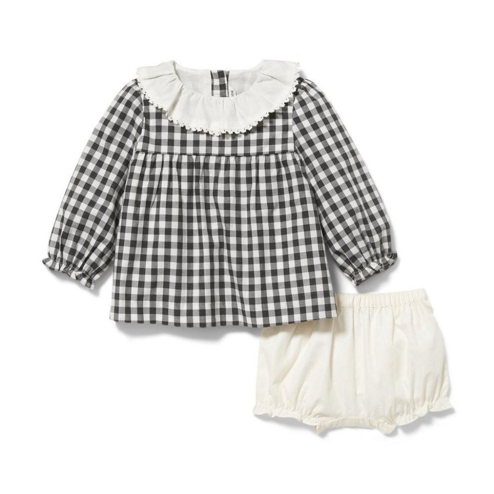 Janie and Jack Baby Girl Gingham Outfit